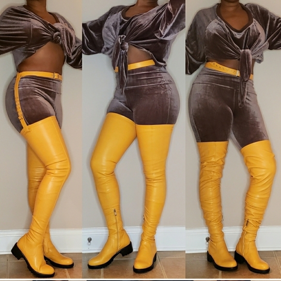 Shoes - Detachable belt thigh high boots